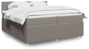 Κρεβάτι Boxspring με Στρώμα Taupe 200x200 εκ. Υφασμάτινο