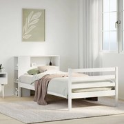 Κρεβάτι Βιβλιοθήκη Χωρίς Στρώμα 90x190 εκ Μασίφ Ξύλο Πεύκου 3321874