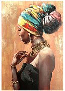 Πίνακας Καμβάς African 296-000005 80x3x120cm Multi Inart Κάθετοι Καμβάς
