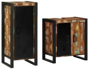 vidaXL Σετ Επίπλων Μπάνιου με συρτάρι 2 pcs Στερεό Ανακτηθέν Ξύλο