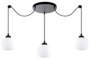 Φωτιστικό Οροφής Swirl 77-8199 3xE27 60W Black-White Homelighting Μέταλλο