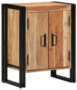 vidaXL Ντουλάπα Παπουτσιών  Μαύρη 30x30x40 εκ από Μασίφ Ξύλο Ακακίας και Ατσάλι