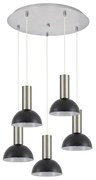 Κρεμαστό Φωτιστικό 5xE27 Καμπάνες Adept Tube Homelighting-77-8468-Νίκελ Ματ 77-8468