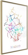 Αφίσα - City Map: Madrid (Colour) - 40x60 - Χρυσό - Χωρίς πασπαρτού