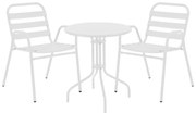 Σετ κήπου - Τραπεζαρία Vergo - Sussie 3 τεμ. μέταλλο λευκό Φ60x70 εκ. 60x60x70 εκ.