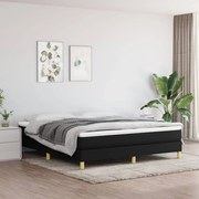 Κρεβάτι Boxspring με Στρώμα Μαύρο 180x200 εκ. Υφασμάτινο - Μαύρο