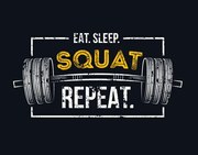 Εικονογράφηση Eat sleep squat repeat. Gym motivational, Mitoria