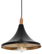 BELFRY 203-0077 Μοντέρνο Κρεμαστό Φωτιστικό Καμπάνα Μονόφωτο 1 x E27 IP20 Μαύρο &amp; Χρυσό Πλαστικό-Μ29.5 x Π29.5 x Υ2 Globostar 203-0077 Μαύρο-Χρυσό