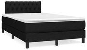 vidaXL Κρεβάτι Boxspring με Στρώμα Μαύρο 120x190 εκ. Υφασμάτινο