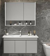Σετ Επίπλου Mπάνιου YVONNE 100 Plywood Γκρί 100x50x135 εκ.