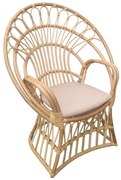 Intrahome Πολυθρόνα Boloni intrahome με μπεζ μαξιλάρι-φυσικό rattan 100x67x120εκ | SKU: INTRAPA-425111117