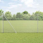 vidaXL Φράχτης με Στήλες. Ασημί 1.5 x 10 m Ατσάλι