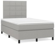 ΚΡΕΒΑΤΙ BOXSPRING ΜΕ ΣΤΡΩΜΑ &amp; LED ΑΝ.ΓΚΡΙ 120X190ΕΚ. ΥΦΑΣΜΑΤΙΝΟ 3270197