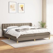 Κρεβάτι Boxspring με Στρώμα Taupe 200x200 εκ. Υφασμάτινο - Μπεζ-Γκρι