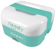 Ηλεκτρικό δοχείο φαγητού Beper BC.160A, 1600 ml,  4 ανεξάρτητα διαμερίσματα, Βύσμα για χρήση στο αυτοκίνητο, Λευκό/Πράσινο