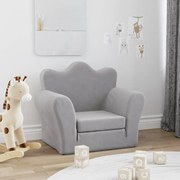 vidaXL Καναπές/Κρεβάτι Παιδικός Ανοιχτό Γκρι από Μαλακό Βελουτέ Ύφασμα