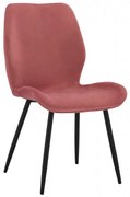 Καρέκλα Klay HM8730.02 49X62,5X87cm Dusty Pink-Black Σετ 2τμχ Βελούδο, Μέταλλο