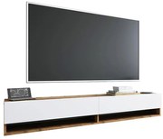 Έπιπλο τηλεόρασης επιτοίχιο Handra λευκό-oak 180x31,5x29,5εκ 180x31.5x29.5 εκ.