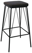 WOODWELL ΕΜ779,3PANTON Σκαμπό BAR, Μέταλλο Βαφή Μαύρο, PU Απόχρωση Vintage Black 43x43x76cm ΕΜ779,3