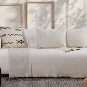 Ριχτάρι Τριθέσιου Καναπέ 2 Όψεων (170x300) Nef-Nef Homeware Malta 25 Ecru/Black