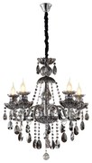 Artekko Artekko Chandelier Riky Πολυέλαιος 8φωτος Ανθρακί Κρύσταλλο (80x80x70)cm 023-3011