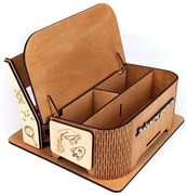 Intra απο ξύλο plywood 3mm-4mm πάχος – Desk Stationery Organizer Κουτί αποθήκευσης 20x25 cm INTRAVECTRY-MY551939