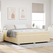 vidaXL Σκελετός Κρεβατιού με στρώμα Κρεμ 200 x 200 cm ύφασμα