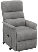 Πολυθρόνα HOMCOM με υποβοήθηση ανύψωσης, ρυθμιζόμενη πλάτη/υποπόδιο, έως 120 kg, 66 x 90 x 96 cm, Γκρι