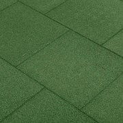 vidaXL Πλάκες Δαπέδου Ασφαλείας 24 τεμ. Πράσινες 50x50x3 εκ. Καουτσούκ