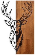 Διακοσμητικό Τοίχου Red Deer 891TNL2350 36x58cm Walnut-Black Wallity Μέταλλο,Ξύλο