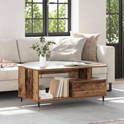 vidaXL Τραπεζάκι σαλονιού με συρτάρι Παλιό ξύλο 90 x 49 x 45 εκ