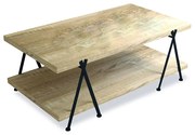 Liberta ALPHA COFFEE TABLE WHITE WASHED ΜΑΥΡΟ 120x66xH45cm 120x66xH45cm 04-0223