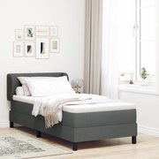 vidaXL Κρεβάτι Box Spring με Στρώμα Σκούρο Γκρι 80x200 εκ. Ύφασμα