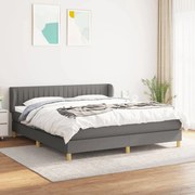 ΚΡΕΒΑΤΙ BOXSPRING ΜΕ ΣΤΡΩΜΑ ΣΚΟΥΡΟ ΓΚΡΙ 180X200 ΕΚ ΥΦΑΣΜΑΤΙΝ 3126982