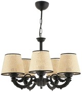 Φωτιστικό Οροφής Fiona Coral 390FLH2292 55x65cm 5xE27 40W Black-Cream Opviq