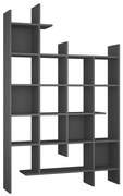 Βιβλιοθήκη Manco Megapap χρώμα ανθρακί 122x25,5x188εκ.