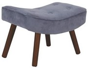 Σκαμπό - Υποπόδιο Alma Ε7141,51Κ 52x38x35cm Walnut-Light Blue Wood, Fabric