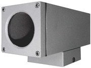 Φωτιστικό-σποτ τετράγωνο αλουμινίου επίτοιχο στεγανό 9061 διπλό Lumen-3-906126-Γκρι 3-906126