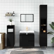 vidaXL Ντουλάπι Μπάνιου Μαύρο 65x33x60 εκ. Επεξεργασμένο Ξύλο