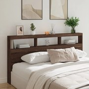 vidaXL Κεφαλάρι με Αποθηκ. Χώρο &amp; LED Καφέ Δρυς 200x17x102 εκ.