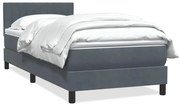 Κρεβάτι Boxspring με Στρώμα Σκούρο Γκρι 90x210 εκ. Βελούδινο