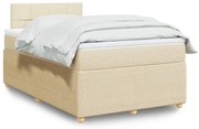 ΚΡΕΒΑΤΙ BOXSPRING ΜΕ ΣΤΡΩΜΑ ΚΡΕΜ 120X190 ΕΚ. ΥΦΑΣΜΑΤΙΝΟ 3289700