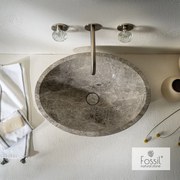 Fossil Mica Επιτραπέζιος Μαρμάρινος Νιπτήρας 55x41εκ Tundra Grey