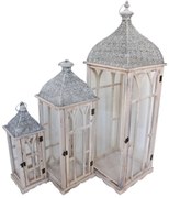 Φανάρι Danny Inart σετ 3τεμ αλουμίνιο σε φυσική απόχρωση 31.5x31.5x97 εκ.