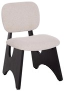 Καρέκλα Τραπεζαρίας BELLISI Εκρού Ύφασμα &amp; Plywood Μαύρο 53x56x78Υεκ. 2αδα 53x56x78 εκ.
