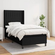 ΚΡΕΒΑΤΙ BOXSPRING ΜΕ ΣΤΡΩΜΑ ΜΑΥΡΟ 90X190 ΕΚ.ΥΦΑΣΜΑΤΙΝΟ 3131555