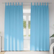 vidaXL Κουρτίνες με κουρτίνες 2 pcs Γαλάζιο 260 x 140 εκ. Πολυεστέρας