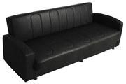 Καναπές - Κρεβάτι Dimos 3θέσιος PU Μαύρο 220x80x95 εκ. 220x80x95 εκ.