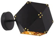 Απλίκα Φωτιστικό Τοίχου WELLES Replica Μαύρο-Χρυσό 00794 Globostar-794-Μαύρο-Χρυσό 00794