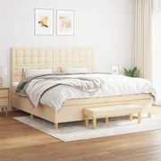 ΚΡΕΒΑΤΙ BOXSPRING ΜΕ ΣΤΡΩΜΑ ΚΡΕΜ 200X200 ΕΚ. ΥΦΑΣΜΑΤΙΝΟ 3137506